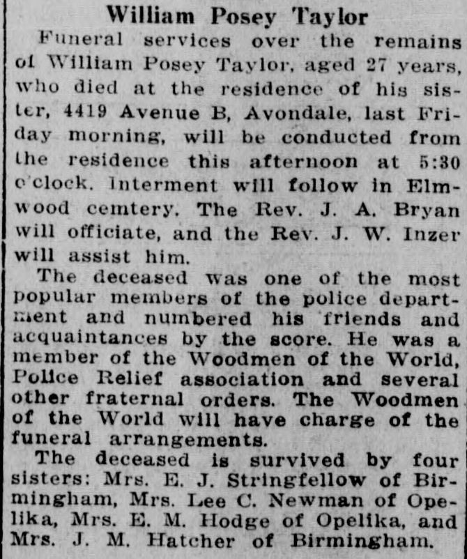 William Posey Taylor obituary